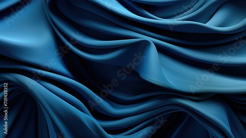 3d render, abstract modern blue background, folded ribbons macro, fashion wallpaper with wavy layers and ruffles. Generative Ai