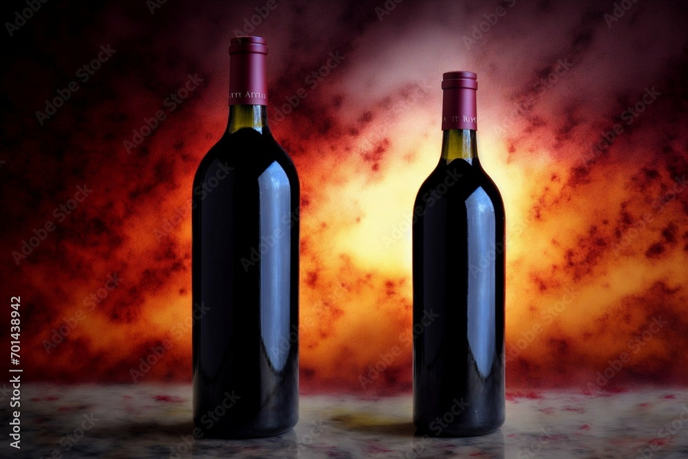 bottle and glass of red wine with grapes on a dark background bottle and glass of red wine with grapes on a dark background