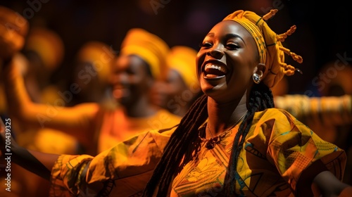 Black Woman Dancing, Festival, Rhythmic Elegance, Festival Groove, Vibrant Dance Expression, Cultural Celebration, Joyful Movement, Dance Festival Vibes, Dynamic Performance, Celebration of Diversity