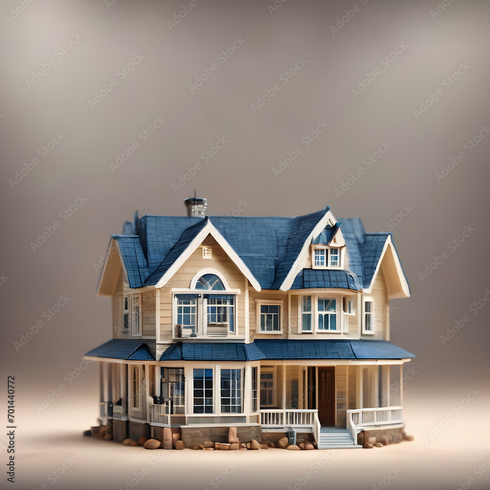 Housing model for Real Estate Saving, Home Property.  House Insurance and Residential Loan Investment Concept.