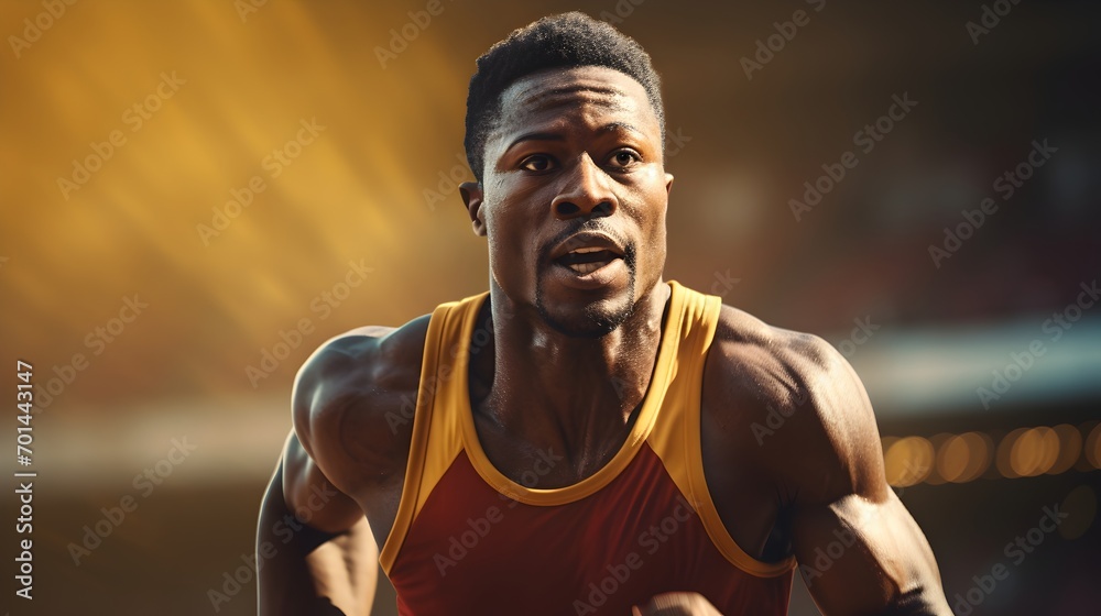 Black Athlete Man, Strong and Determined, Sports Competitor, Athletic Excellence, Physical Fitness, Sporting Achievement Black Athlete Man, Strong and Determined, Sports Competitor, Athletic Excellence, Physical Fitness, Sporting Achievement