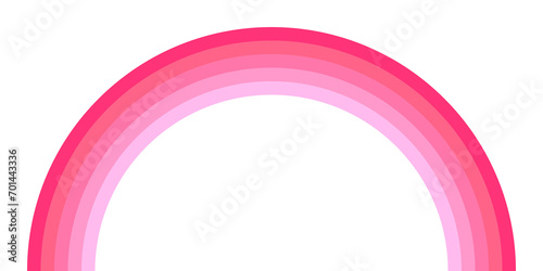 Pink Rainbow frame isolated on transparent background  