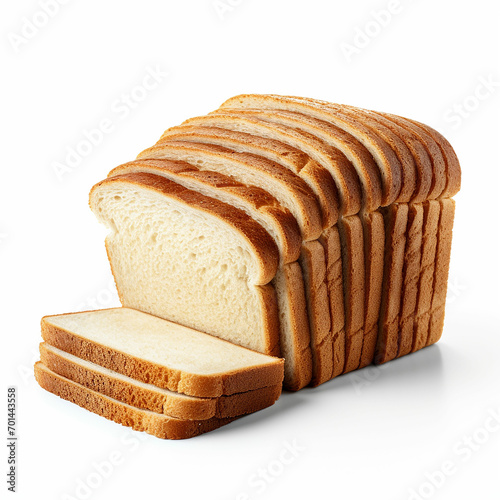 Sandwich bread isolated on white background. Generative AI photo