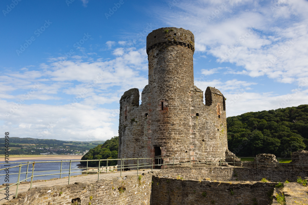 A view from the ramparts of one of the towers Conwy Castle and River Conwy