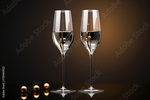 Two champagne flute glasses