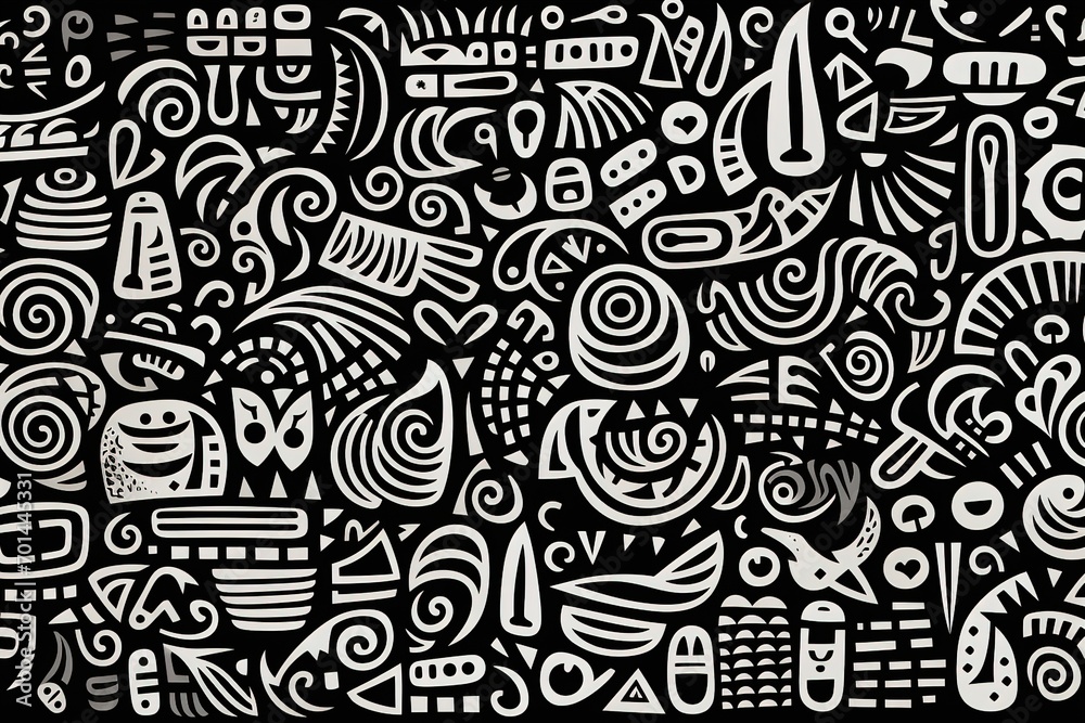 Random hand drawn patterns, tileable, black and white doodle art Scattered Geometric Line Shapes. Abstract Background Design Random hand drawn patterns, tileable, black and white doodle art Scattered Geometric Line Shapes. Abstract Background Design