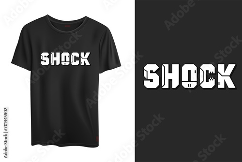 shock text t shirt design 