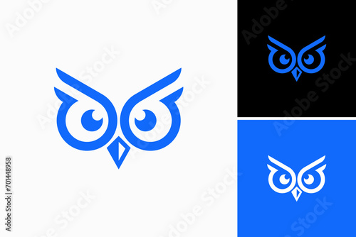 owl face Vector Logo Premium