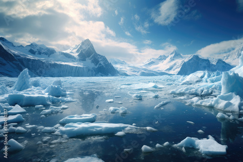 Melting Glacier,global warming. Climate change concept and rising sea levels.  © dargog