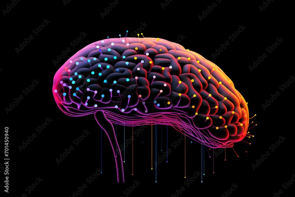 Illustration of neurons firing in the human brain Illustration of neurons firing in the human brain