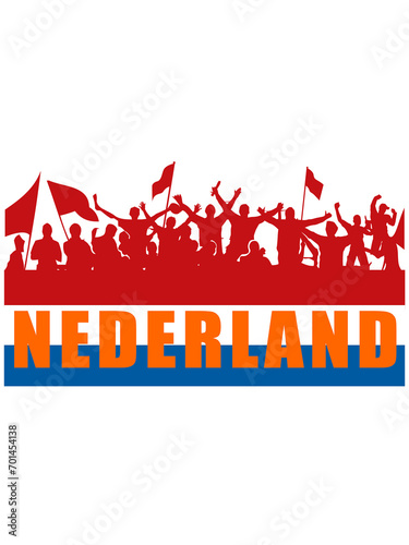 Nederland fans silhouette photo