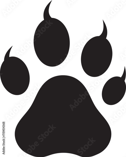 Dog Paw with claws and nails Animal paw claws print vector illustrations Different animal paw with claws nails print vector illustrations 