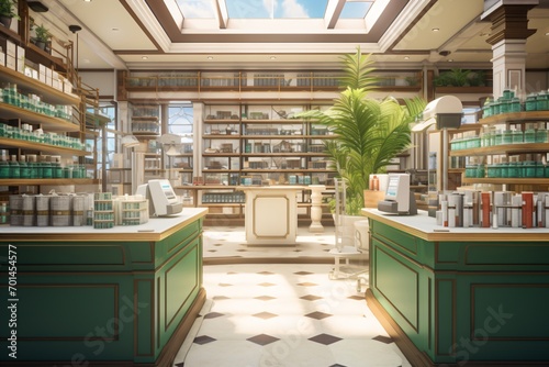 A botanical lab or nursery illustration