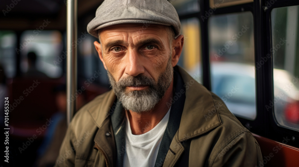 A Portrait of a Middle-Aged Polish Man on the Tram A Portrait of a Middle-Aged Polish Man on the Tram