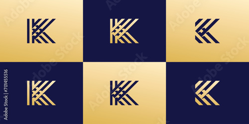 Collection of luxury letter K logo designs