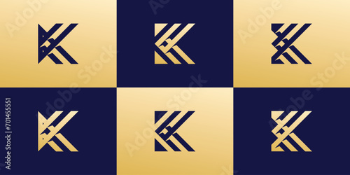 Collection of luxury letter K logo designs photo