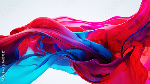 Fluid fusion of cherry red and oceanic blue, crafting an immersive and dynamic liquid canvas.