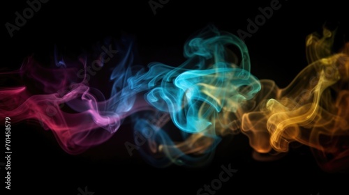 Colored toxic smoke or vapor. Bokeh. AI generative. photo