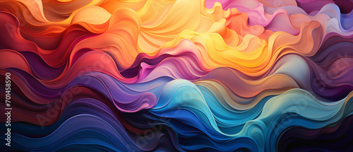 Psychedelic waves of color and light forming a visually mesmerizing and AI-inspired abstract background © HASHMAT