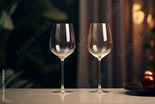 A beautiful set of luxurious wine glasses