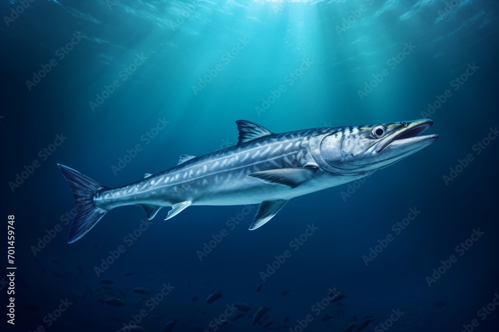 Silver and grey color fish in the ocean Silver and grey color fish in the ocean