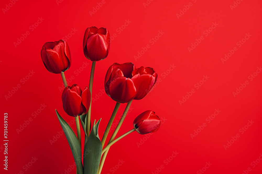 photography of some red tulip flowers on a background, in the style of playful compositions created with Generative Ai photography of some red tulip flowers on a background, in the style of playful compositions created with Generative Ai