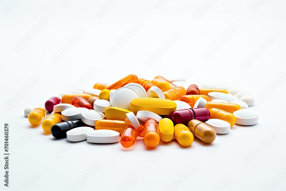 A diverse pile of pills, capsules, and supplements for various healthcare treatments and medications. A diverse pile of pills, capsules, and supplements for various healthcare treatments and medications.