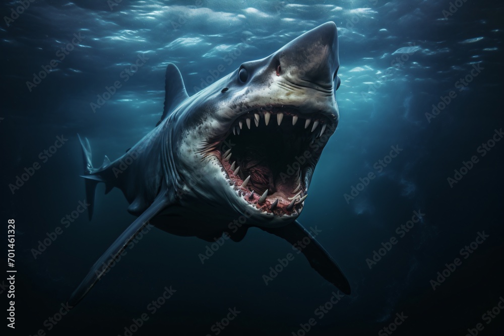 A deadly and angry shark