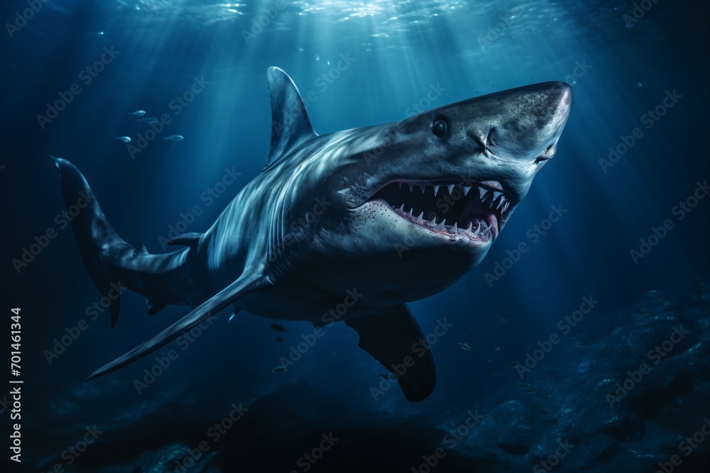 Fototapeta premium A deadly and angry shark