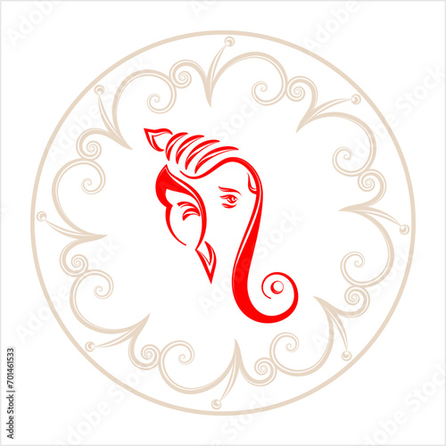 Ganesha The Lord Of Wisdom Calligraphic Style M_2312001