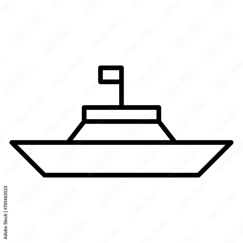 Ship boat icon or logo illustration outline black style Ship boat icon or logo illustration outline black style