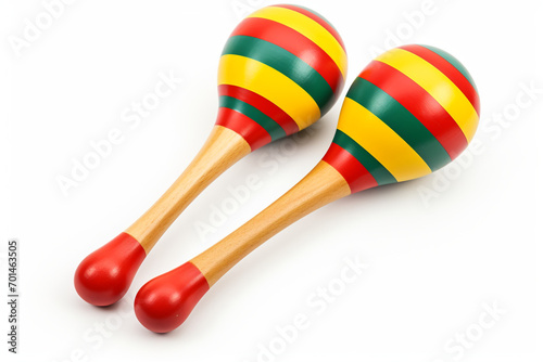 Play Maracas isolated on white background created with Generative Ai