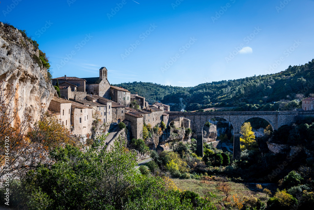 Minerve  village in the Hérault department declared as selected as one of Les Plus Beaux Villages de France (
