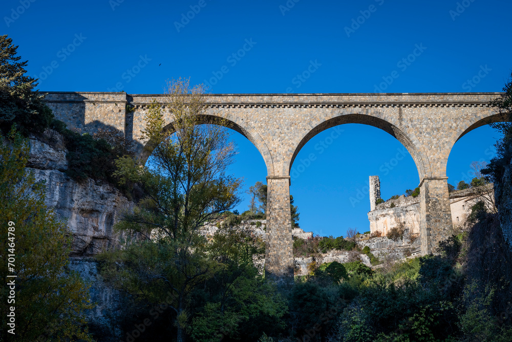 Bridge at Minerve  village in the Hérault department declared as selected as one of Les Plus Beaux Villages de France (