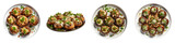 Plate of Stuffed Mushrooms Hyperrealistic Highly Detailed Isolated On Transparent Background Png File