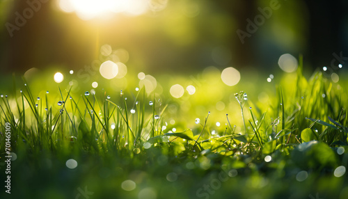 Grass bathed in sunlight heralds the arrival of spring.