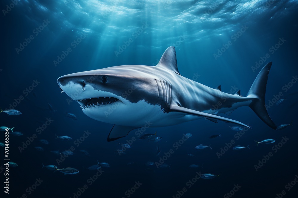 Closeup of a shark in the ocean Closeup of a shark in the ocean