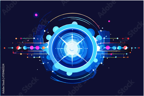 Quantum computing vektor illustation