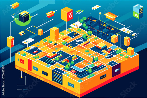 Blockchain transactions vektor illustation