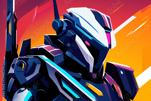 Futuristic robot companion vektor illustation