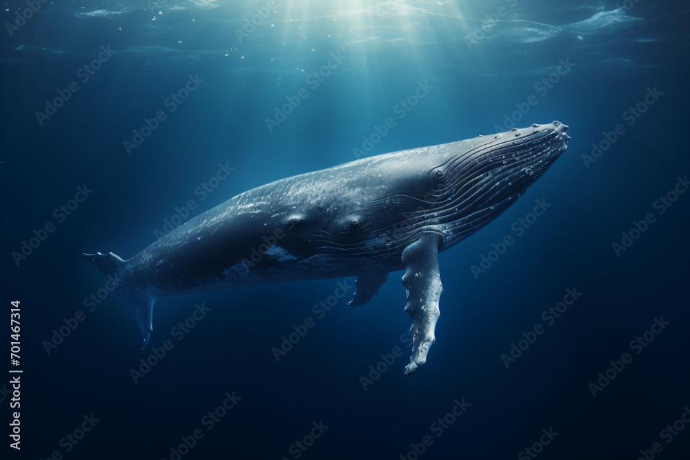 Fototapeta premium A large blue whale