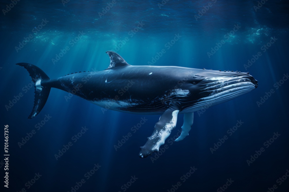 Fototapeta premium Closeup of a whale underwater