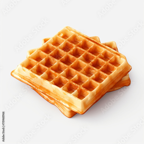 tasty dutch waffles isolated on transparent background created with Generative Ai