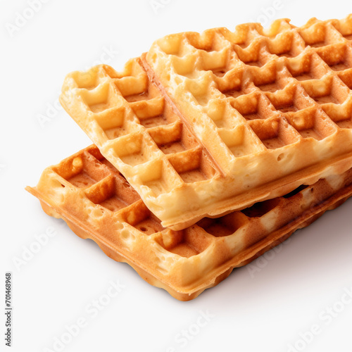 tasty dutch waffles isolated on transparent background created with Generative Ai