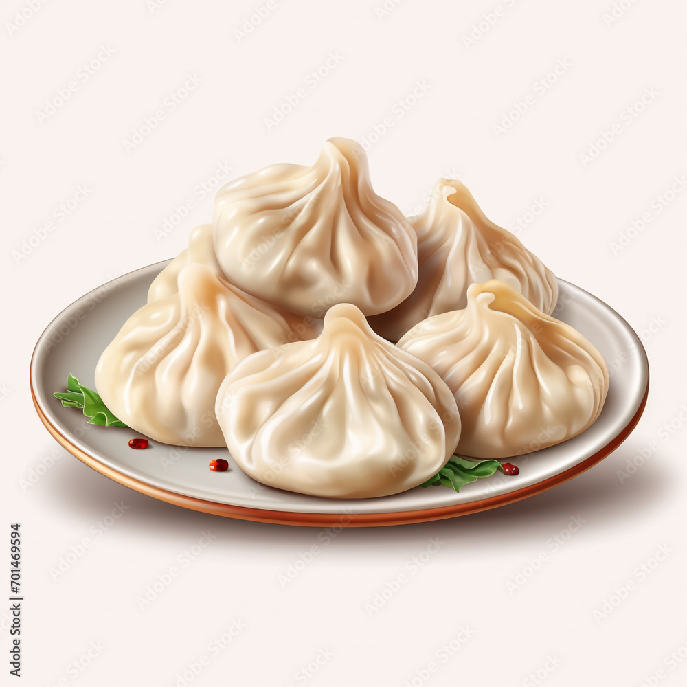 plate of tasty dumplings or momos isolated on transparent background created with Generative Ai plate of tasty dumplings or momos isolated on transparent background created with Generative Ai