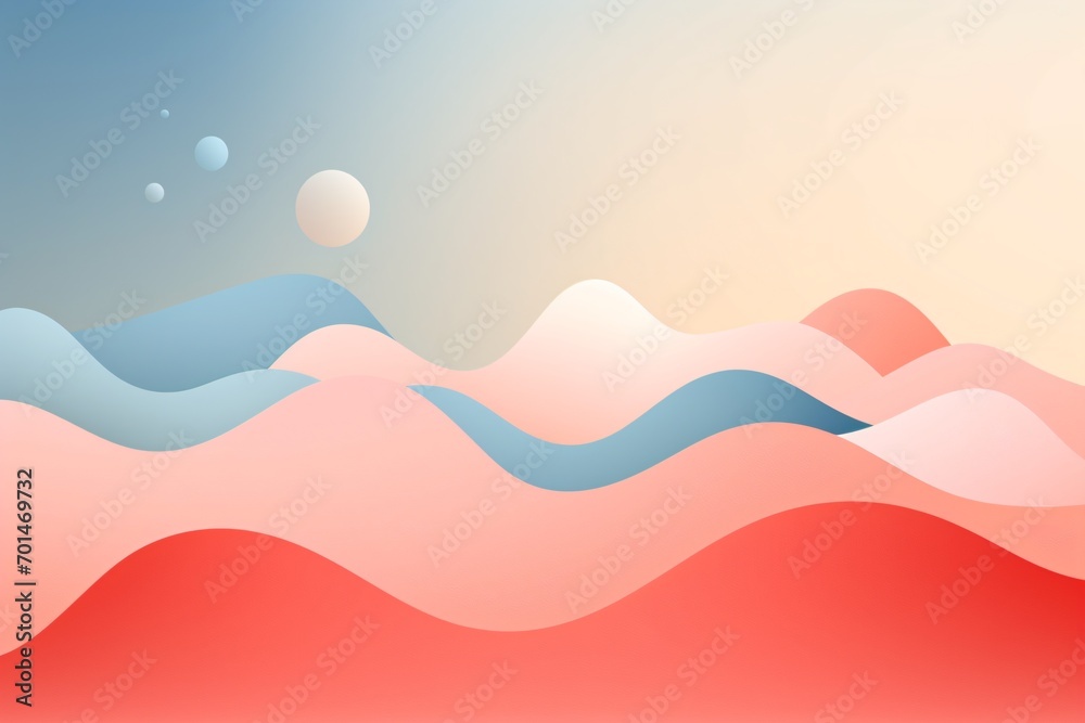 Soft pink and blue waves pattern