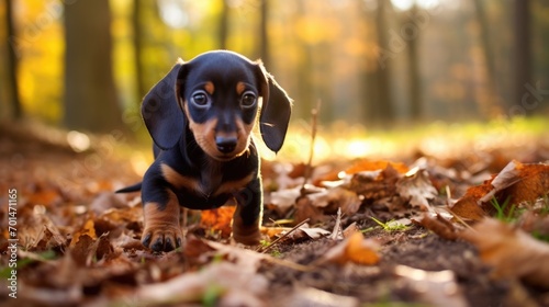 A dachshund puppy with vibrant colors generative ai photo