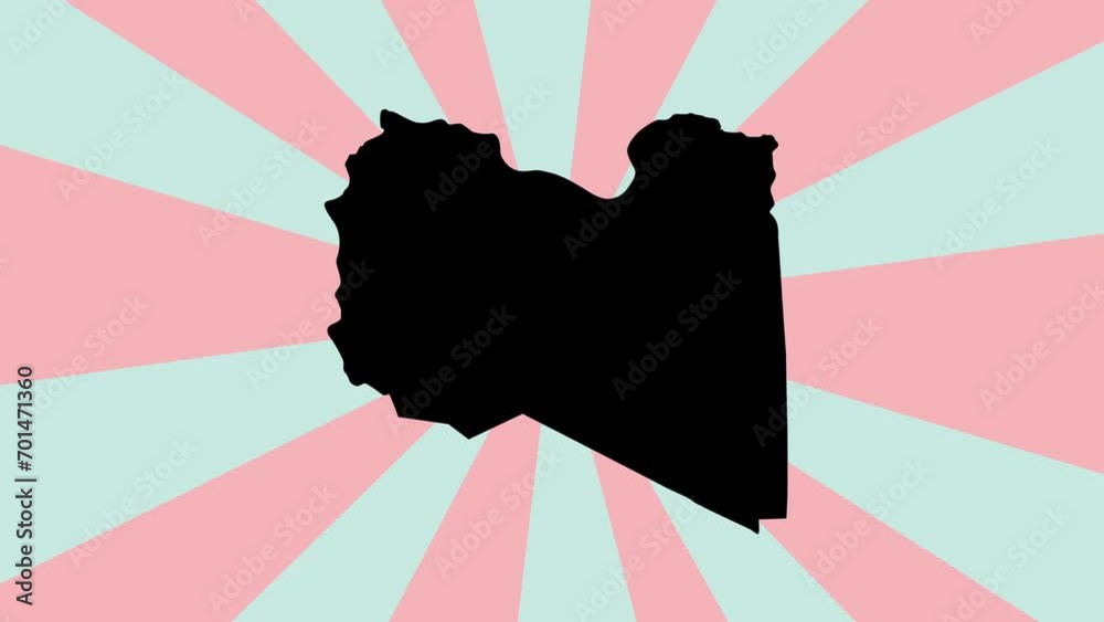 Animated Libya map icon with rotating background