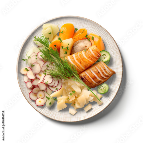 tasty placki ziemniaczane plate isolated on transparent background created with Generative Ai