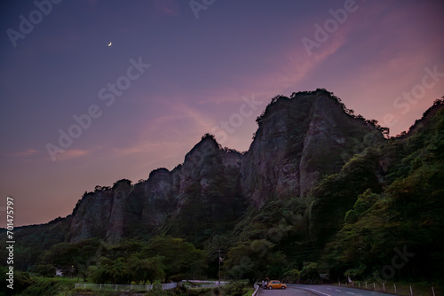 sunset in the mountains photo